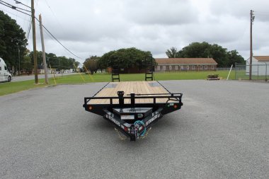 New 2025 PJ TRAILERS 24ft F8 14K w/ Fold Up Ramps Deckover Trailer