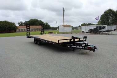 New 2025 PJ TRAILERS 24ft F8 14K w/ Fold Up Ramps Deckover Trailer
