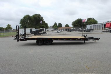 New 2025 PJ TRAILERS 24ft F8 14K w/ Fold Up Ramps Deckover Trailer