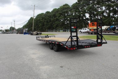 New 2025 PJ TRAILERS 24ft F8 14K w/ Fold Up Ramps Deckover Trailer