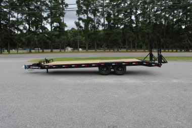 New 2025 PJ TRAILERS 24ft F8 14K w/ Fold Up Ramps Deckover Trailer