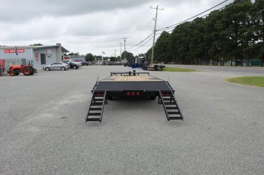 New 2025 PJ TRAILERS 24ft F8 14K w/ Fold Up Ramps Deckover Trailer