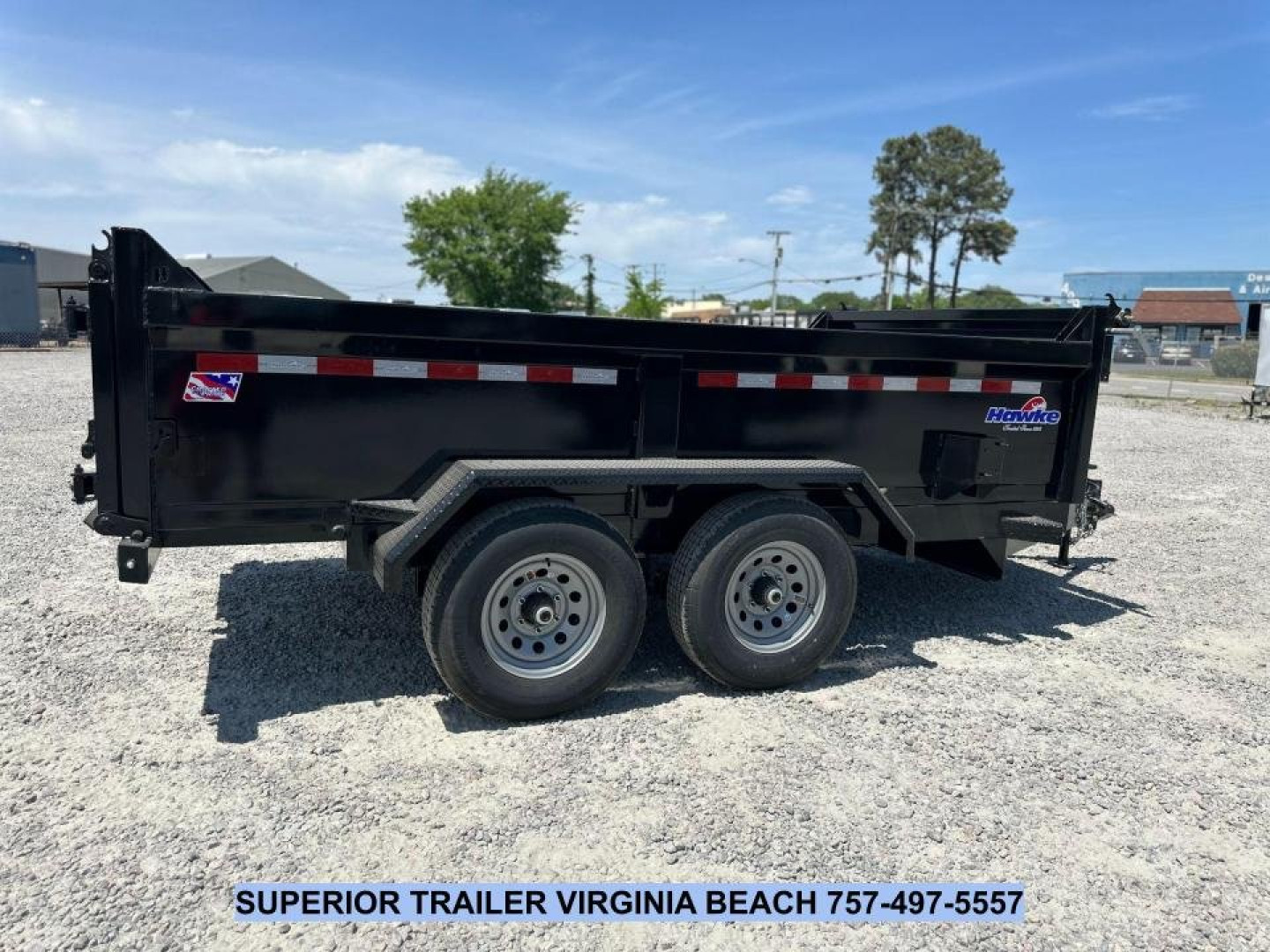New 2025 HAWKE TRAILERS 6X12 10K Dump w/ Spreader Gate Ramps and Tarp Dump Trailer