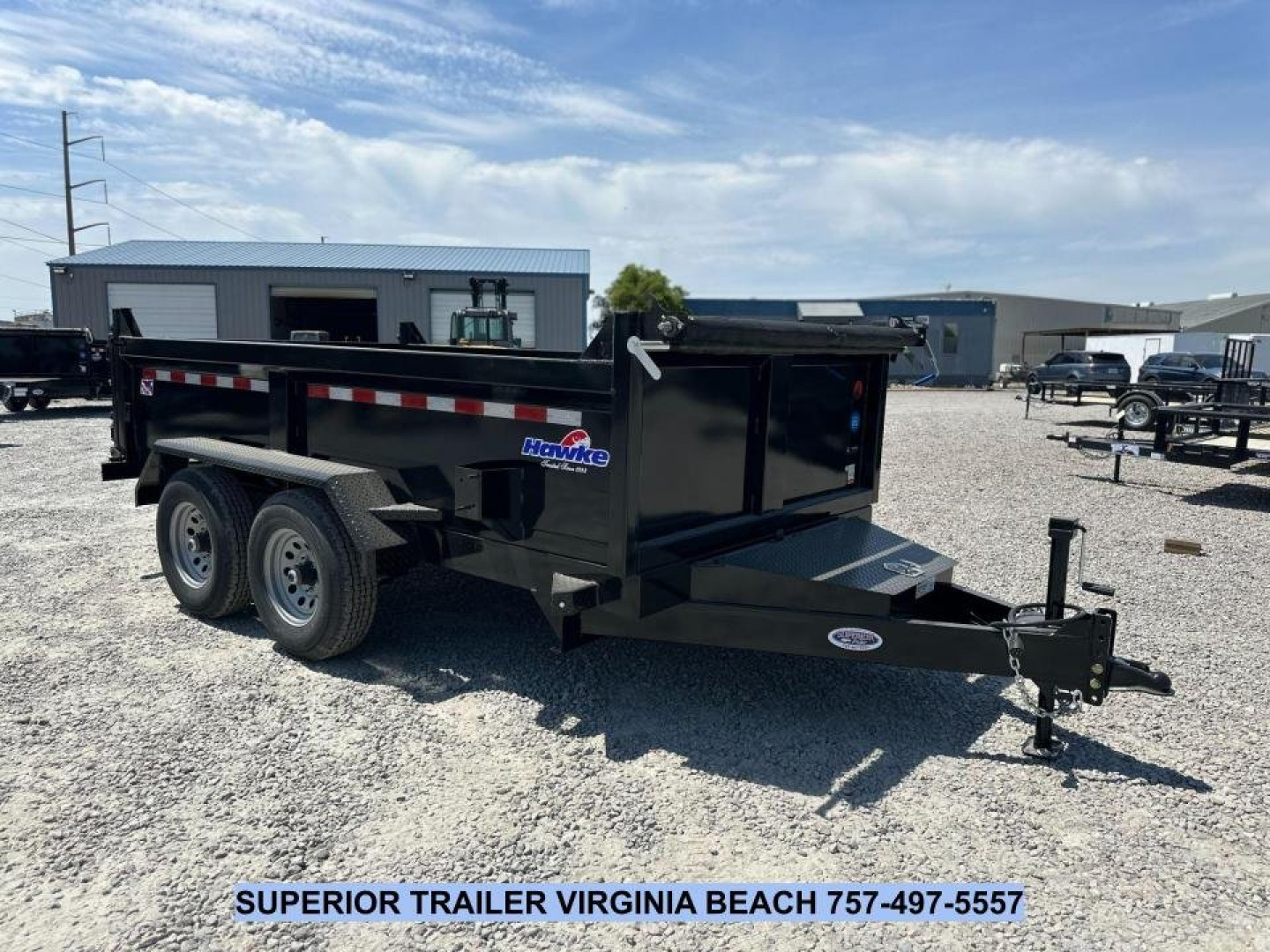 New 2025 HAWKE TRAILERS 6X12 10K Dump w/ Spreader Gate Ramps and Tarp Dump Trailer