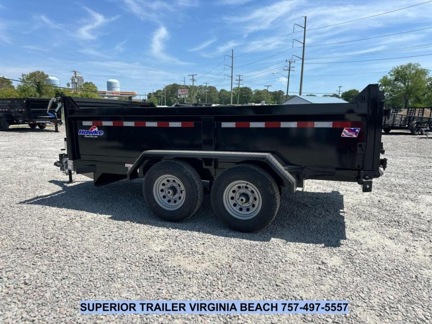 New 2025 HAWKE TRAILERS 6X12 10K Dump w/ Spreader Gate Ramps and Tarp Dump Trailer