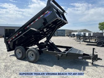 New 2025 HAWKE TRAILERS 6X12 10K Dump w/ Spreader Gate Ramps and Tarp Dump Trailer
