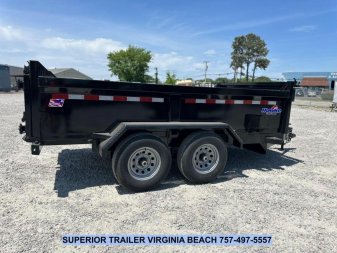 New 2025 HAWKE TRAILERS 6X12 10K Dump w/ Spreader Gate Ramps and Tarp Dump Trailer
