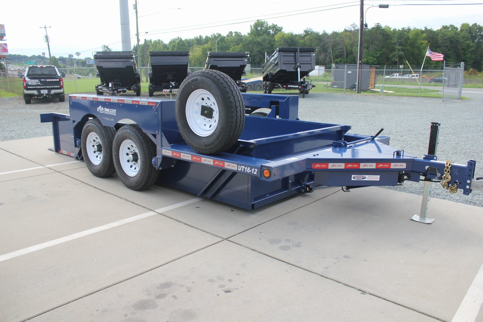 New 2024 Air Tow 14' UT16-12 16k Drop Deck Equipment Trailer