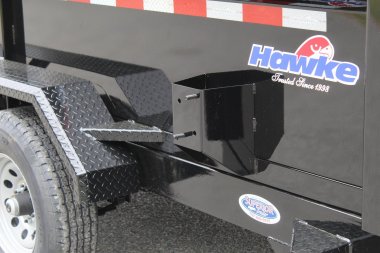 New 2024 HAWKE TRAILERS 6X12 10K w/ Spreader Gate Ramps and Tarp Dump Trailer