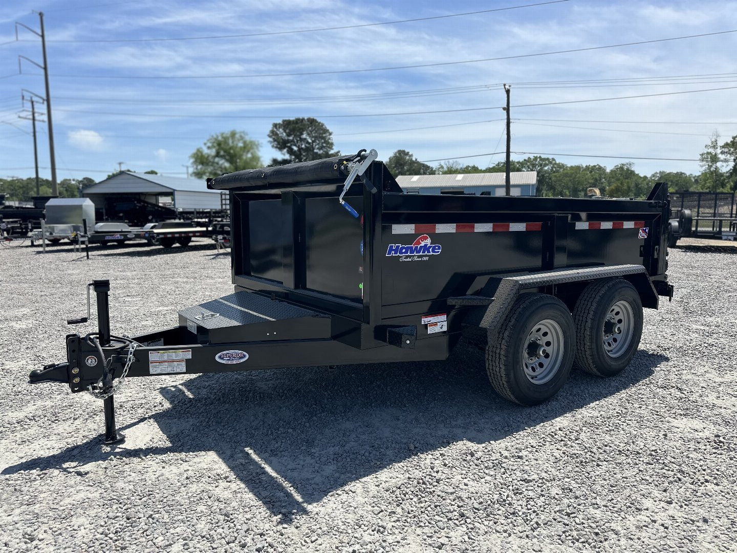 New 2024 HAWKE TRAILERS 6X10 10K Dump w/ Spreader Gate and Ramps Dump Trailer