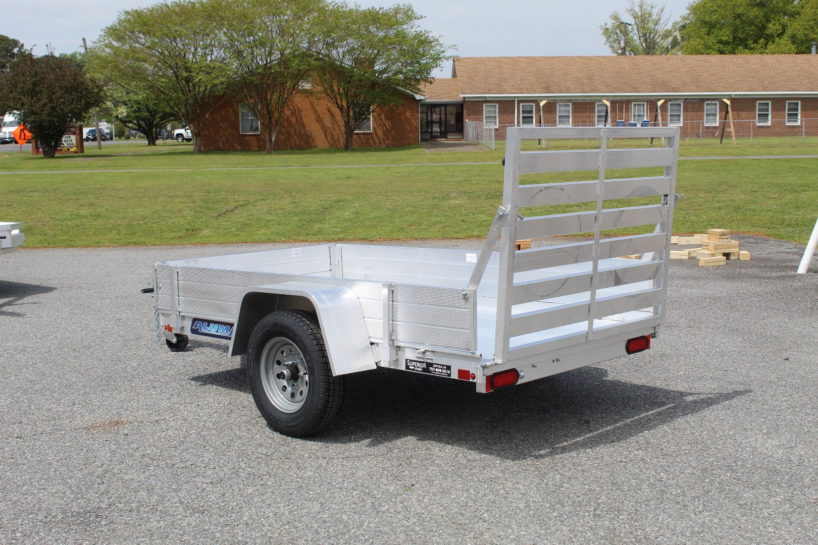 New 2025 ALUMA 548 w/ 12" Solid Sides and Tailgate Utility Trailer