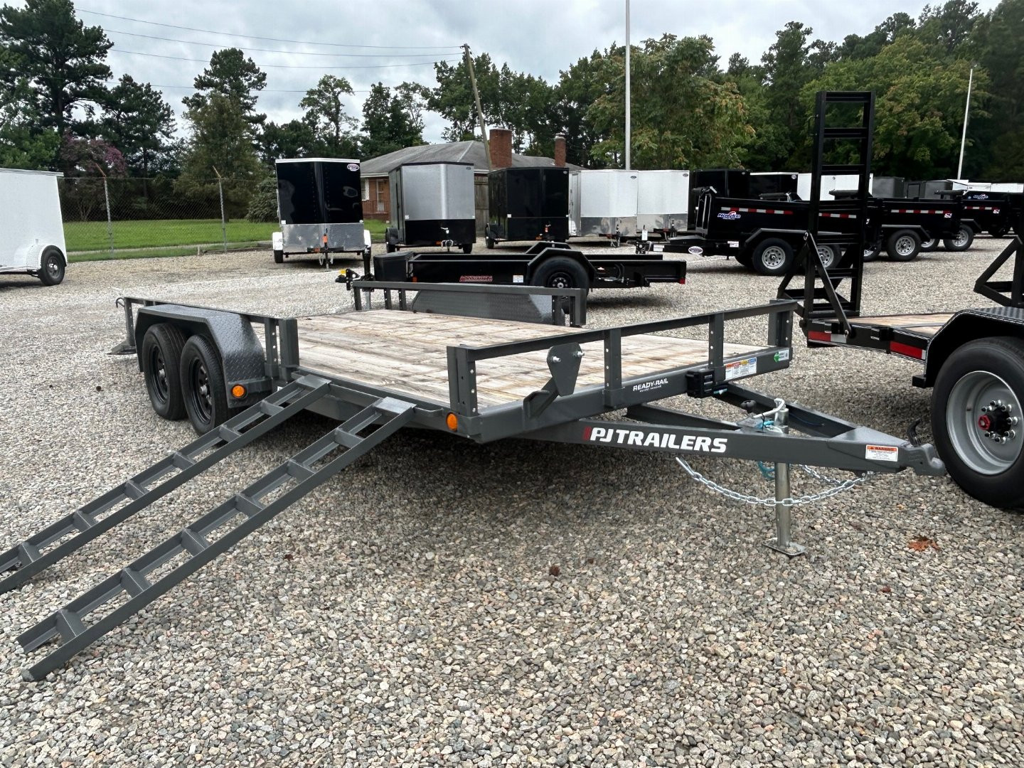 New 2024 PJ TRAILERS 16ft UL 7K w/ ATV Ramps & 3ft Fold Up Gate Utility Trailer