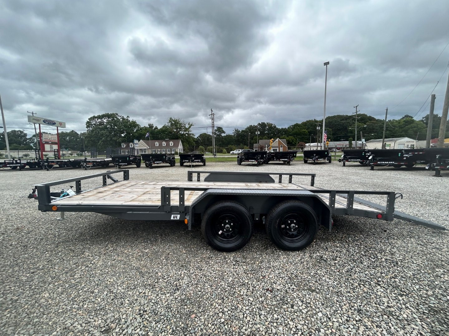 New 2024 PJ TRAILERS 16ft UL 7K w/ ATV Ramps & 3ft Fold Up Gate Utility Trailer
