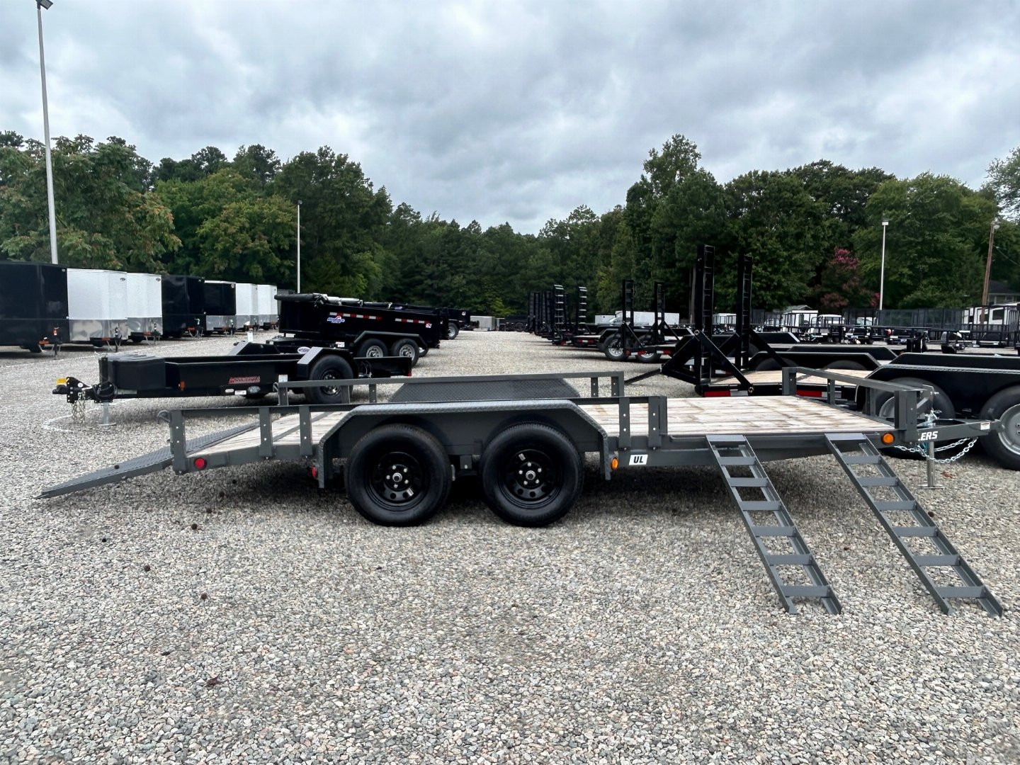 New 2024 PJ TRAILERS 16ft UL 7K w/ ATV Ramps & 3ft Fold Up Gate Utility Trailer