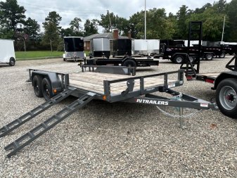 New 2024 PJ TRAILERS 16ft UL 7K w/ ATV Ramps & 3ft Fold Up Gate Utility Trailer