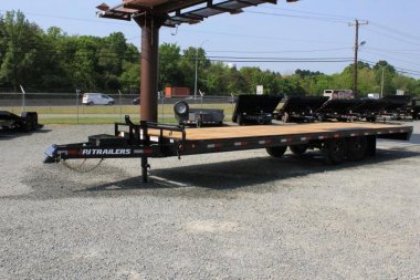 New 2025 PJ TRAILERS 24' F8 14K w/ Slide In Ramps Flatbed Trailer