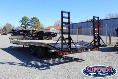 New 2023 PJ TRAILERS 22ft F8 14K w/ Fold Up Ramps Deckover Trailer