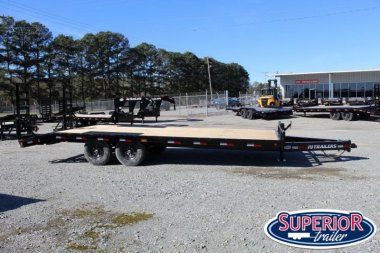 New 2023 PJ TRAILERS 22ft F8 14K w/ Fold Up Ramps Deckover Trailer