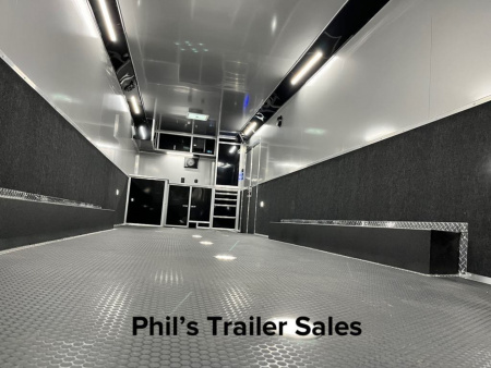 New 2025 Haulmark 8.5X34 HAULMARK EDGE PRO CAR HAULER Car / Racing Trailer 2 ELECTRIC AWNINGS & AIRLINES!