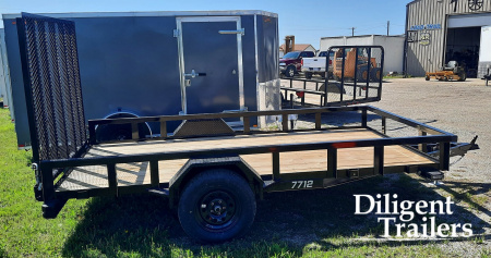 New 2025 DOOLITTLE TRAILER MFG 77" x12' Utility Trailer