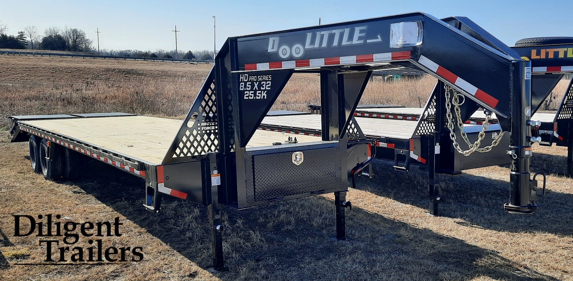New 2025 DOOLITTLE TRAILER MFG 102" x32' Gooseneck Deckover Equipment Trailer