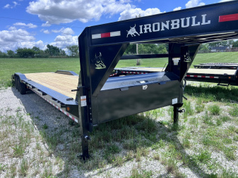 New 2026 IRON BULL 102 X 40 GOOSENECK EQUIPMENT TRAILER W/ TRIPLE AXLES AND DRIVE OVER FENDERS