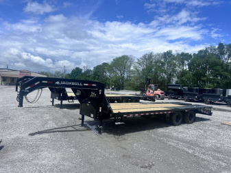 New 2026 IRON BULL 102 X 25 GOOSENECK DECKOVER FLATBED TRAILER W/10K HDSS AXLES