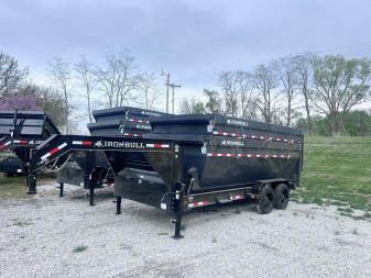 New 2026 IRON BULL 83x16 GOOSENECK ROLL OFF DUMP TRAILER W/ 2 BINS, 8K AXLES, 16 PLY TIRES