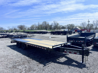 New 2025 IRON BULL 102 X 25 PINTLE DECKOVER FLATBED TRAILER W/ 10K AXLES