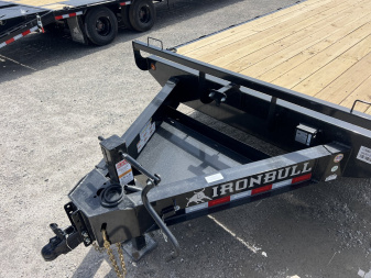 New 2025 IRON BULL 102 X 28 DECKOVER FLATBED TRAILER W/ RAMPAGE RAMPS