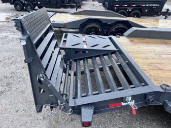 New 2025 IRON BULL 83X18 EQUIPMENT TRAILER W/7K AXLES AND RAMPAGE RAMPS