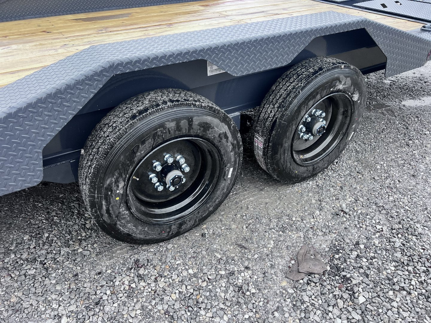 New 2025 IRON BULL 102X24 EQUIPMENT TRAILER W/8K AXLES, 16 PLY TIRES AND RAMPAGE RAMPS