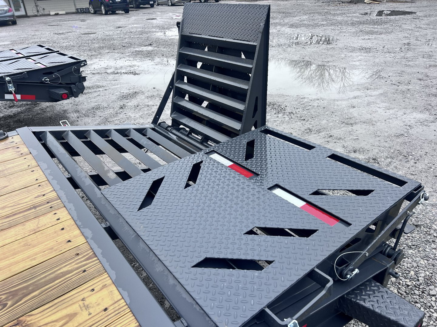 New 2025 IRON BULL 102X24 EQUIPMENT TRAILER W/8K AXLES, 16 PLY TIRES AND RAMPAGE RAMPS