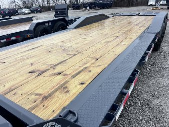 New 2025 IRON BULL 102X24 EQUIPMENT TRAILER W/8K AXLES, 16 PLY TIRES AND RAMPAGE RAMPS