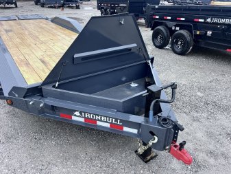 New 2025 IRON BULL 102X24 EQUIPMENT TRAILER W/8K AXLES, 16 PLY TIRES AND RAMPAGE RAMPS
