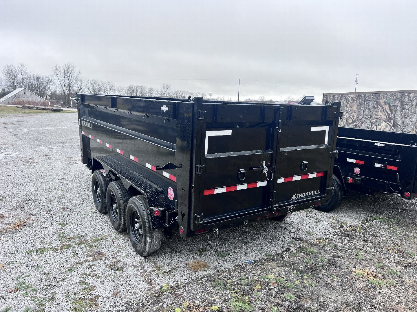 New 2025 IRON BULL 83X16 DUMP TRAILER W/ TRIPLE 7K AXLES AND 48" SIDES