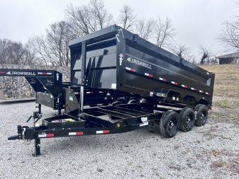 New 2025 IRON BULL 83X16 DUMP TRAILER W/ TRIPLE 7K AXLES AND 48" SIDES