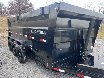 New 2025 IRON BULL 83X16 DUMP TRAILER W/ TRIPLE 7K AXLES AND 48" SIDES