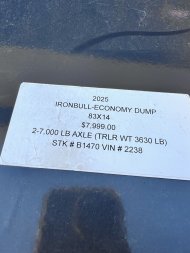 New 2025 NORSTAR 83X14 DUMP TRAILER W/20" SIDES