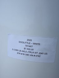New 2025 DOOLITTLE 7X14X7 ENCLOSED CARGO TRAILER