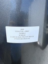 New 2025 DOOLITTLE 7X16X6.5 ENCLOSED CARGO TRAILER
