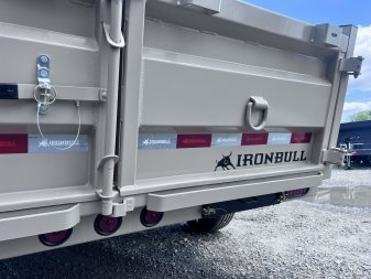 New 2024 IRON BULL 83X14 DUMP TRAILER W/ SCISSOR HOIST AND I-BEAM FRAME
