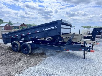New 2024 IRON BULL 83X16 DUMP TRAILER W/ SCISSOR HOIST