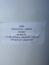 New 2025 DOOLITTLE 7X16X7 ENCLOSED CARGO TRAILER