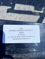 New 2024 IRON BULL 102X22 EQUIPMENT TRAILER W/ DRIVE OVER FENDERS