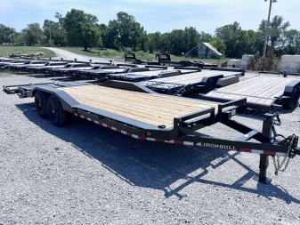 New 2024 IRON BULL 102X22 EQUIPMENT TRAILER W/ DRIVE OVER FENDERS