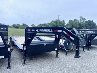 New 2025 IRON BULL 102X28 GOOSENECK EQUIPMENT TRAILER W/ 8K AXLES AND 16 PLY TIRES