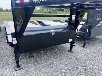 New 2025 IRON BULL 102X28 GOOSENECK EQUIPMENT TRAILER W/ 8K AXLES AND 16 PLY TIRES