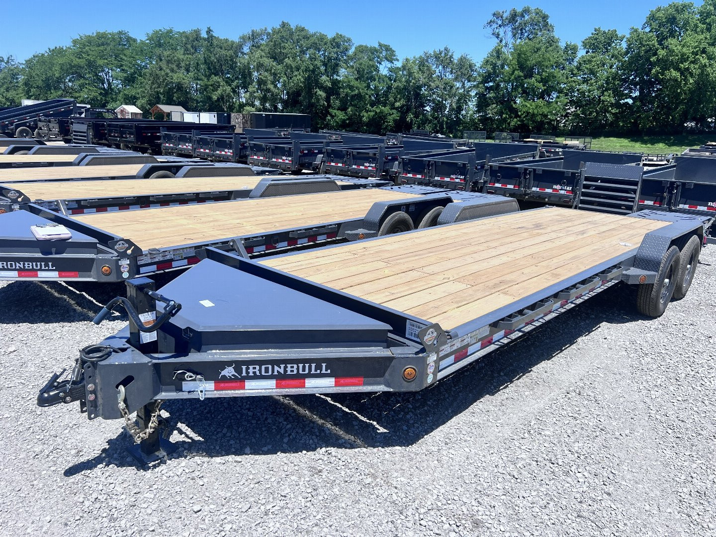 New 2024 IRON BULL 83X24 EQUIPMENT TRAILER W/I-BEAM FRAME AND TOOL BOX