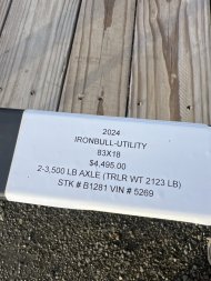New 2024 IRON BULL 83X18 UTILITY TRAILER W/TANDEM AXLES AND 2 BRAKES